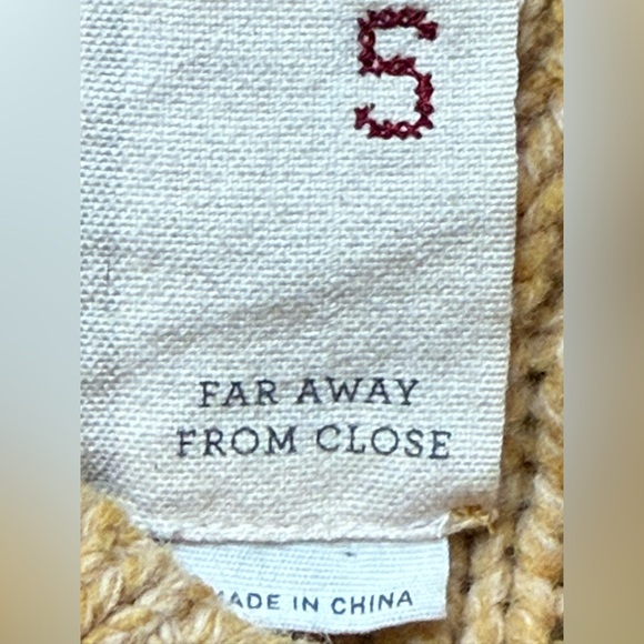 Anthropologie Far Away From Close Cable Knit Wool Sweater Cardigan Duster Small - Picture 4 of 7